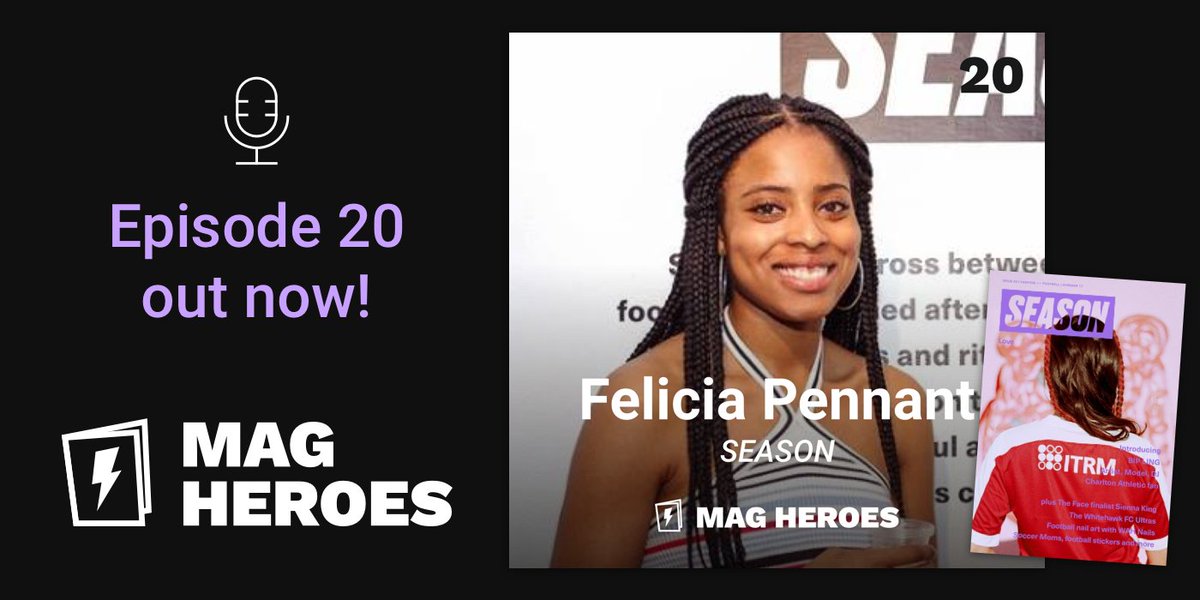 magheroes's tweet photo. 🎉 Episode 20 is out!

A conversation about football and mags with @FeliciaPennant of @season_zine.

Listen here: https://t.co/ZVzQNJHWjz https://t.co/6lpHRUUeg6