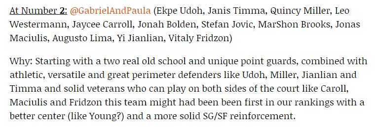 GabrielAndPaula's tweet photo. Zalgiris Franca is a legit contender in #INTLHoopsDraft https://t.co/6XqiuWKUZ0