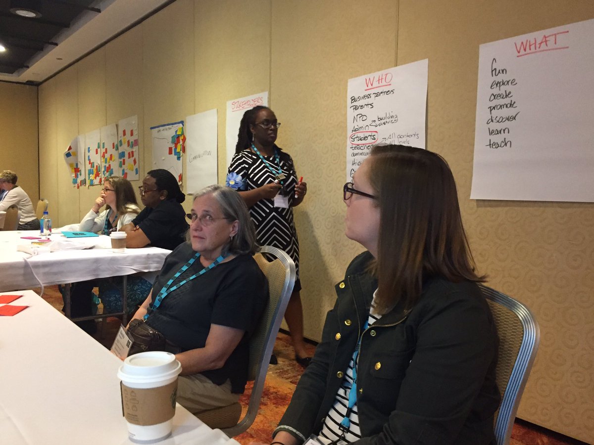 hklageman's tweet photo. What is community? 
🦀Discussing our hopes &amp; dreams for the #MDforCS community 🌻#TeacherCon @teachcode @codeorg @anmrobnott @MelodyCode1 https://t.co/9MtbICd1I1