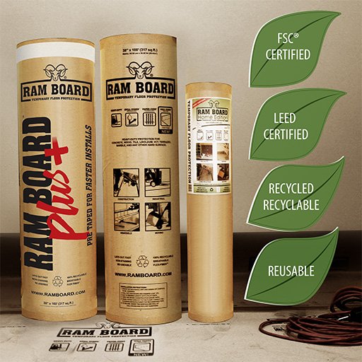 Ram_Board's tweet photo. Keep your #jobsite green by protecting your floors with #RamBoard! #FSCcertified #LEEDpoints #buildgreen #ECOfriendly https://t.co/YAQgSVoaVu