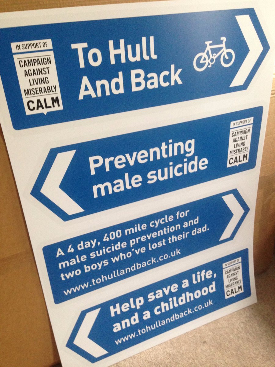 alexia_sh's tweet photo. Excited to get our signs printed ahead of our all day cycle at #CanaryWharf in support of @theCALMzone this Friday!https://t.co/unodVchDAl https://t.co/LT3Gg85efe