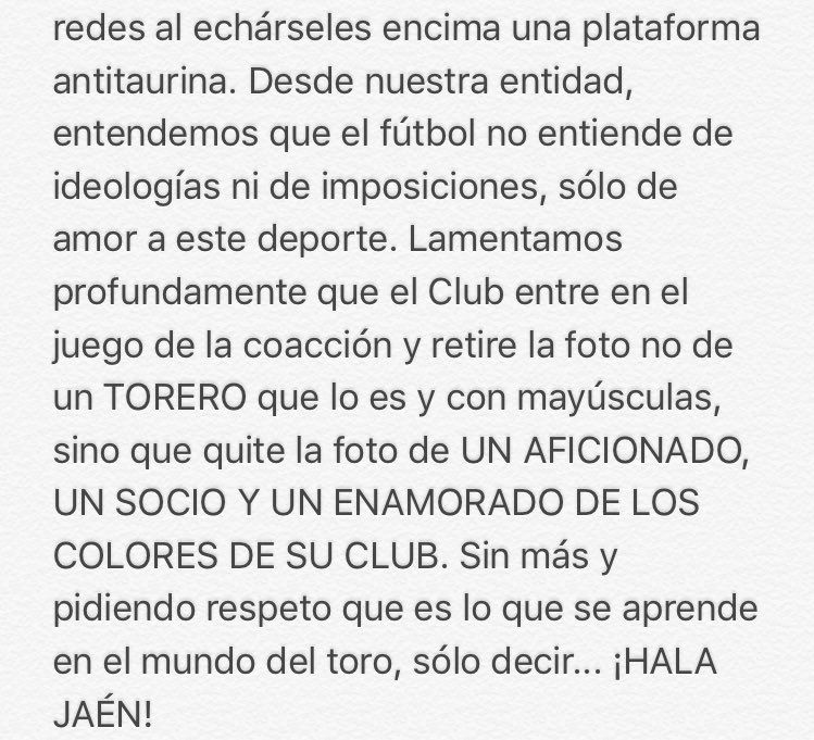 Desde nuestra entidad, no podemos quedarnos de brazos cruzados ante esta injusticia. <a href="/RealJaenCF/">Real Jaén C.F.</a> <a href="/ManuelCampeador/">@MultiversoManuel</a>