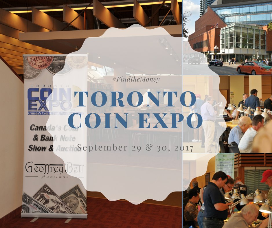 TorontoCoinExpo's tweet image. It's coming! Join us September 29 &amp;amp; 30, 2017 for another epic edition of Canada's Coin &amp;amp; Bank Note Show. #FindtheMoney #Toronto #coinshow