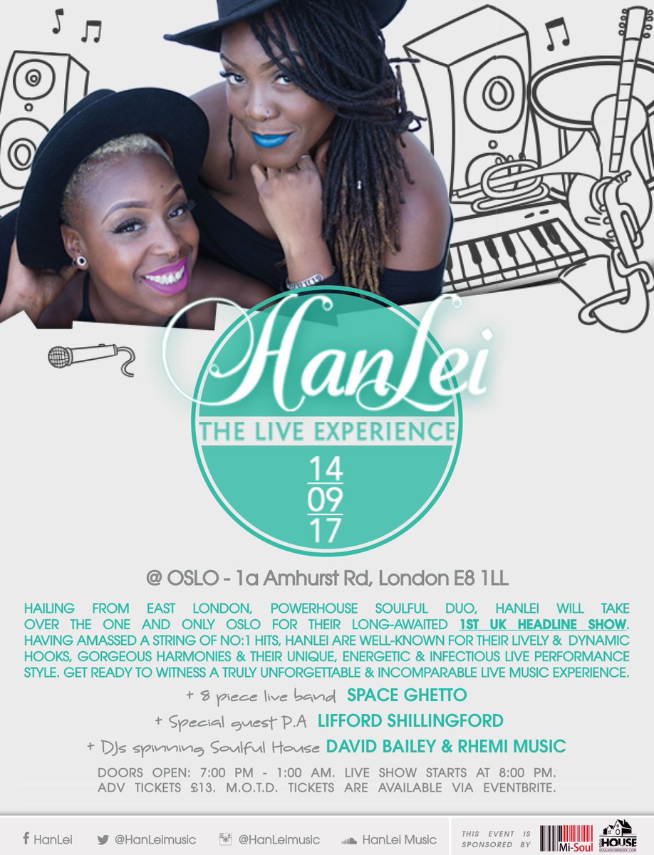 HanLei -The LIVE Experience 14/Sep/2017 + LIVE Band + P.A <a href="/Liffordshilling/">Lifford Shillingford</a> + DJs <a href="/rhemimusic/">Rhemi music</a> <a href="/davidbailey80/">djdavidbailey</a> til 1am bit.ly/HanLei-LIVE-He…