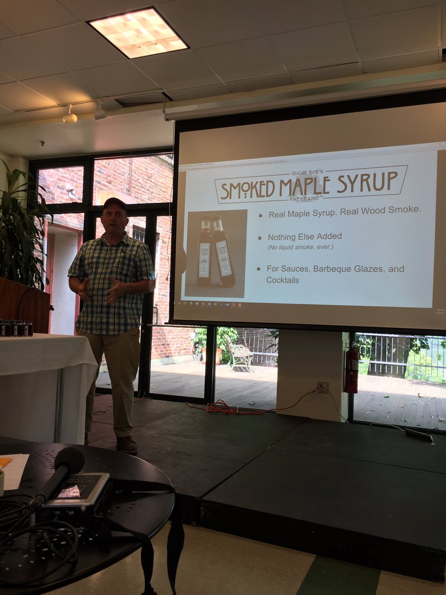 First up in Brattleboro is "Sugar Bob" with VT made, all natural smoked maple syrup! 🍁