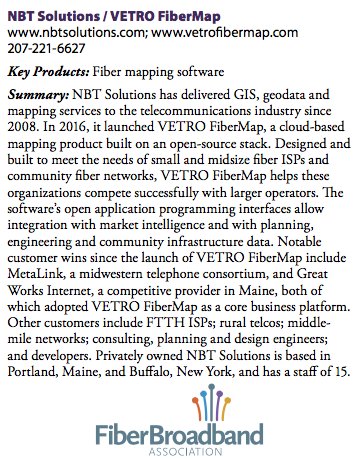 vetrofibermap's tweet photo. So Excited to be Listed on #bbcmag Top 100 Fiber Companies! #Broadband #Fiber #FiberMapping https://t.co/Enx78shHIU