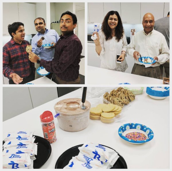 Artech_LLC's tweet photo. Our corporate HQ team celebrating #nationalicecreamsandwichday the best way -- an ice cream sandwich social! #IWork4Artech #Artechis25 https://t.co/trKfGRsV13