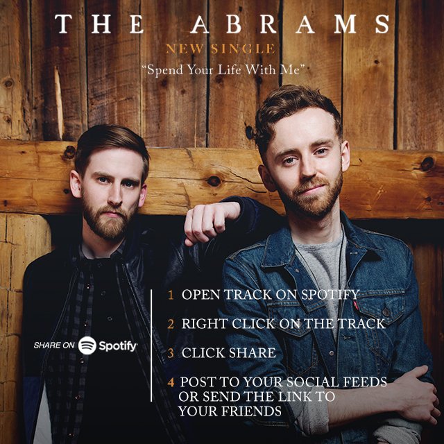CompleteCountry's tweet photo. A true friend shares good music & @TheAbrams are no exception 👍 Listen to #SpendYourLifeWithMe & spread the 💕! https://t.co/CX7we6kJr3 https://t.co/nexP6UULWP