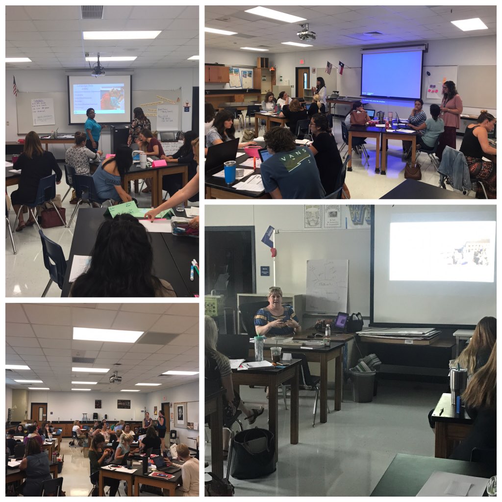 darrell_emanuel's tweet photo. @RoundRockISD curriculum & coaches working with new teachers. Lots of smiling faces. #RRISD1family #T&L #rrisdpd #TheARRC https://t.co/q0HPdxCOXH