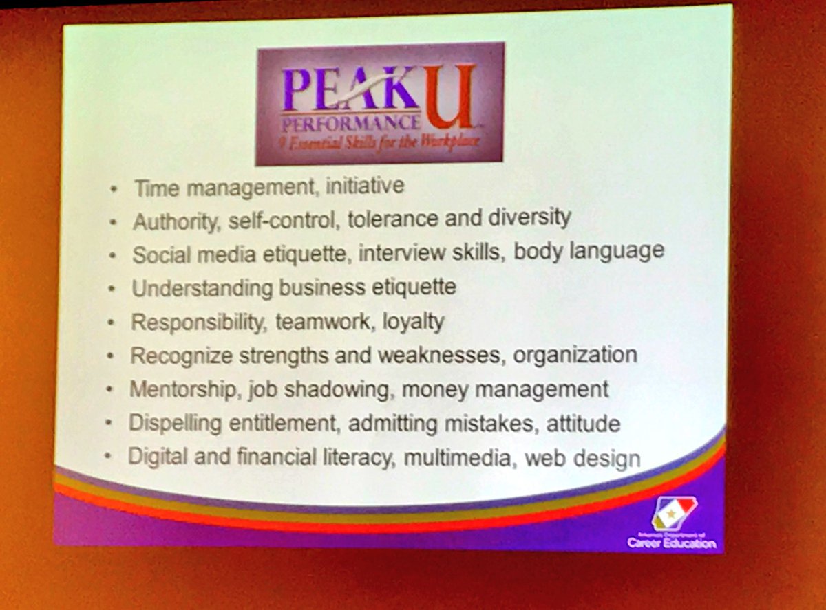 ReileeJones's tweet photo. Loved the session by @ARCareerEd @KathiTurner8- We are excited to implement Peak Performance U and KATA this year! #AAEAMakeTodayCount https://t.co/wk7OWp5lTz