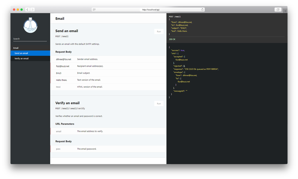 A tiny drop-in REST API to send emails github.com/dthree/mailit