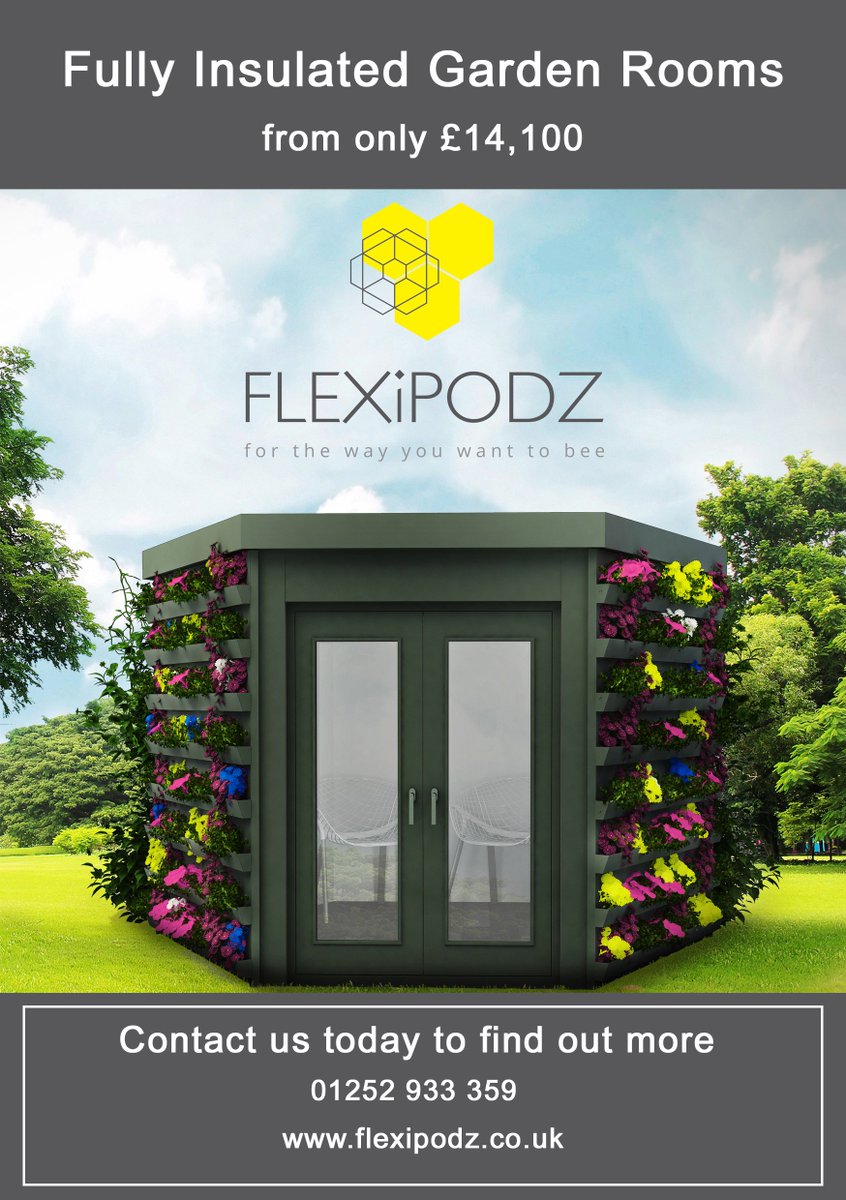 FlexiPodz's tweet photo. Office? Spa? Gym? What would you like a garden room for? Our pods are flexible and adaptive #BeeCreative 
https://t.co/2AVNMBEZXQ https://t.co/ElMTvSvcU7