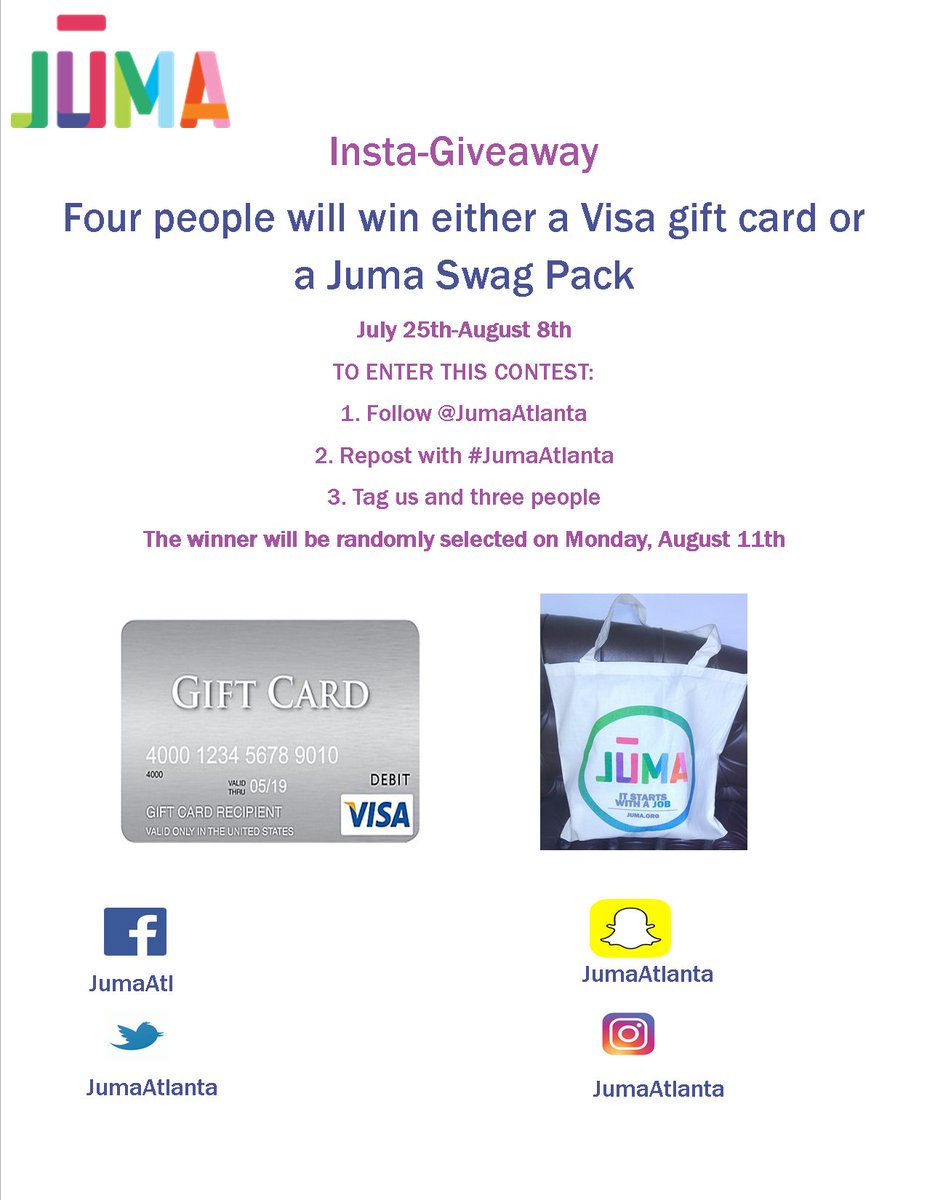 JumaAtlanta's tweet photo. Time is running out for the Insta-Giveaway!!! https://t.co/V3q9SVdvBM