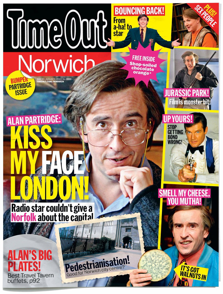 TimeOutPics's tweet image. Love our Alan Partridge cover from 2013 - Smell my cheese, you mutha! #TimeOutNorwich #TimeOutArchive