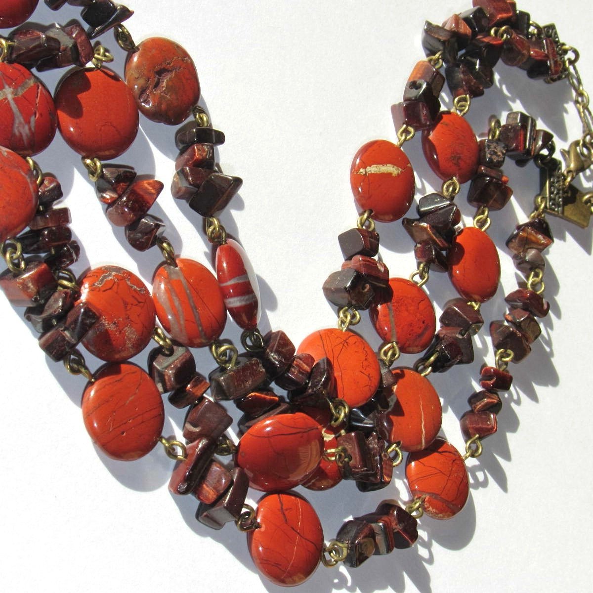 Envy2onEtsy's tweet photo. Chunky jasper Boho necklace, Tiger Eye, Jasper, stone necklace, 2 stra… https://t.co/nC2jfbSmhV #Etsy #RainbowJasper https://t.co/AulRp8iQGl