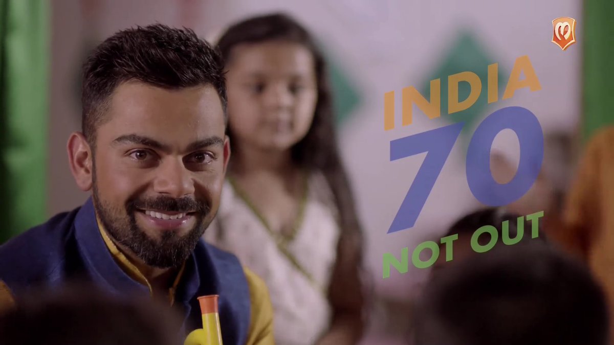 Be_Like_Sadhu's tweet photo. Oh Wow! Just Loved This Theme. 
#INDIA70NOTOUT @imVkohli @Manyavar_ @MoheybyManyavar https://t.co/7H5TzHyDQp