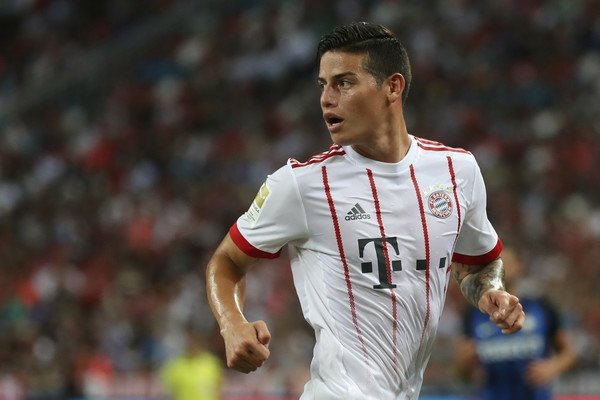 JamesRUpdate's tweet photo. James Rodríguez Medical Report states he will be out of the scene for one month due to the muscle injury he got against Liverpool yesterday. https://t.co/QGcVYYbMU7