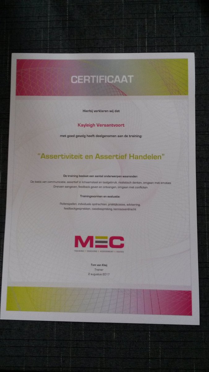 Vandaag een leerzame #assertiviteitstraining  gehad <a href="/MECTraining/">MEC Training</a>