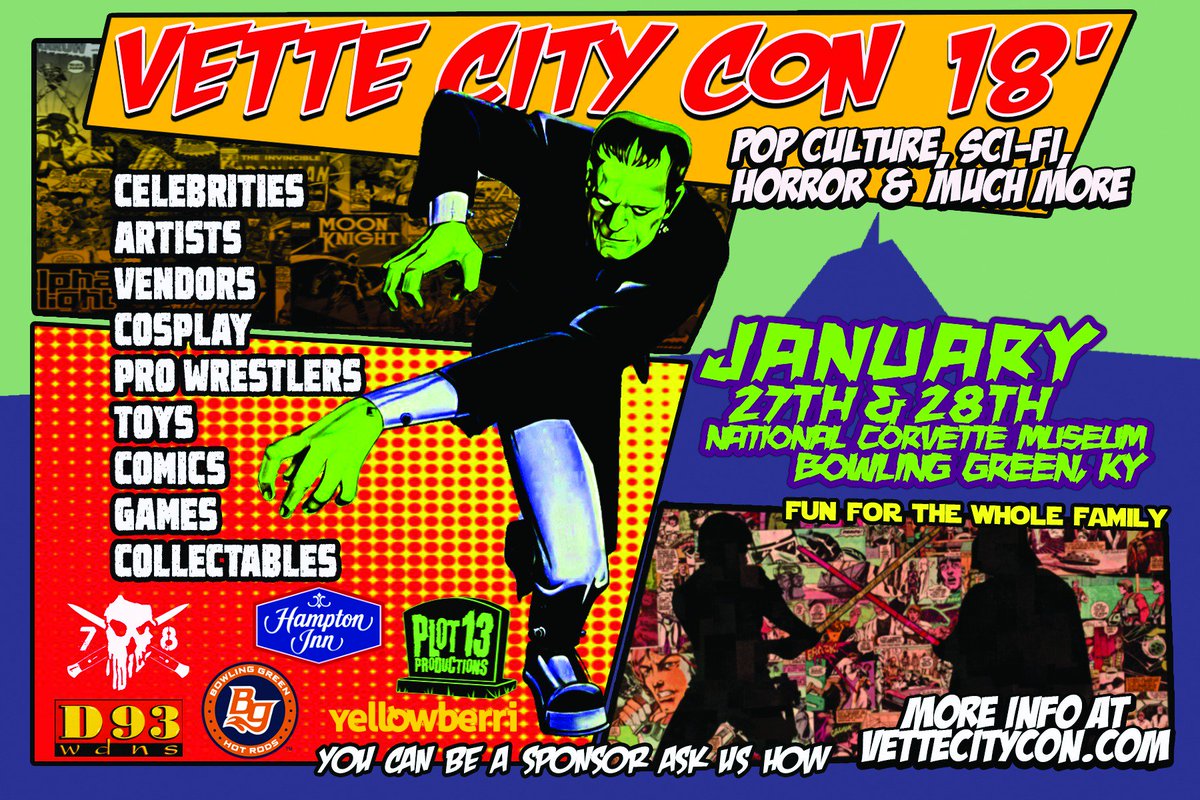 vettecitycon's tweet photo. @vettecitycon returns to @corvettemuseum January 27th and 28th 2018. Tickets on sale now, Buy one get one free for $25 this promo end 8/12 https://t.co/MrMU891ZVr