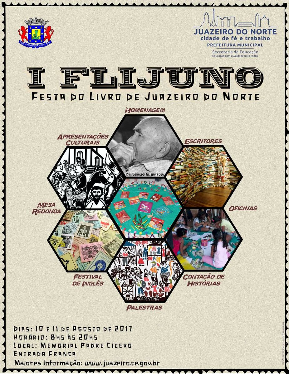 prefjuazeiro's tweet photo. I Festa do Livro de Juazeiro do Norte - I FLIJUNO acontecerá nos dias 10 e 11 de agosto. Confira a programação: https://t.co/4wF9Eopo4E https://t.co/y9I1OzFihq