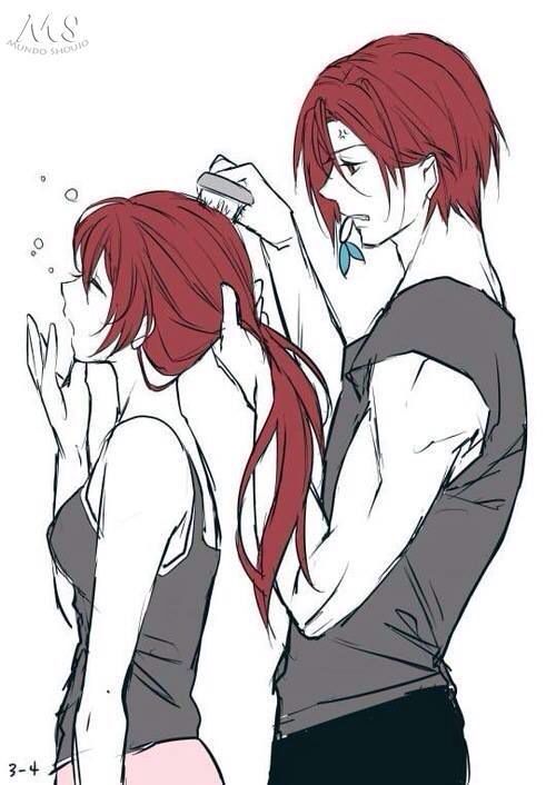 NatsukiSel's tweet photo. Me parece súper tierno cuando un chico peina a su novia *w* https://t.co/YSGR2fb69G