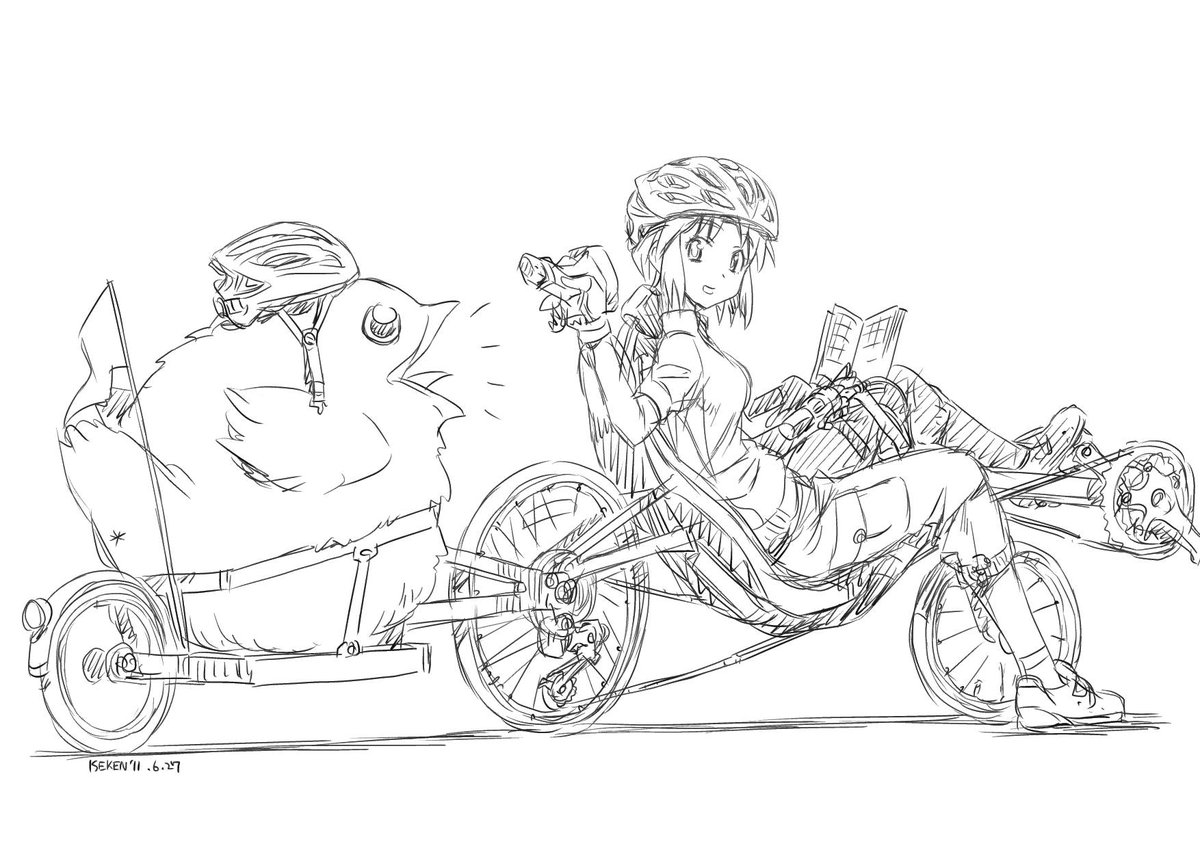 オリジナルはバイクや自転車が多いなぁ。自転車はロード買ってまだ数年でお熱だったからな・・・ていうかコレらのらくがきが後の商業自転車まんが仕事に繋がったのを思い出した。ナニが幸いするかわからん。 