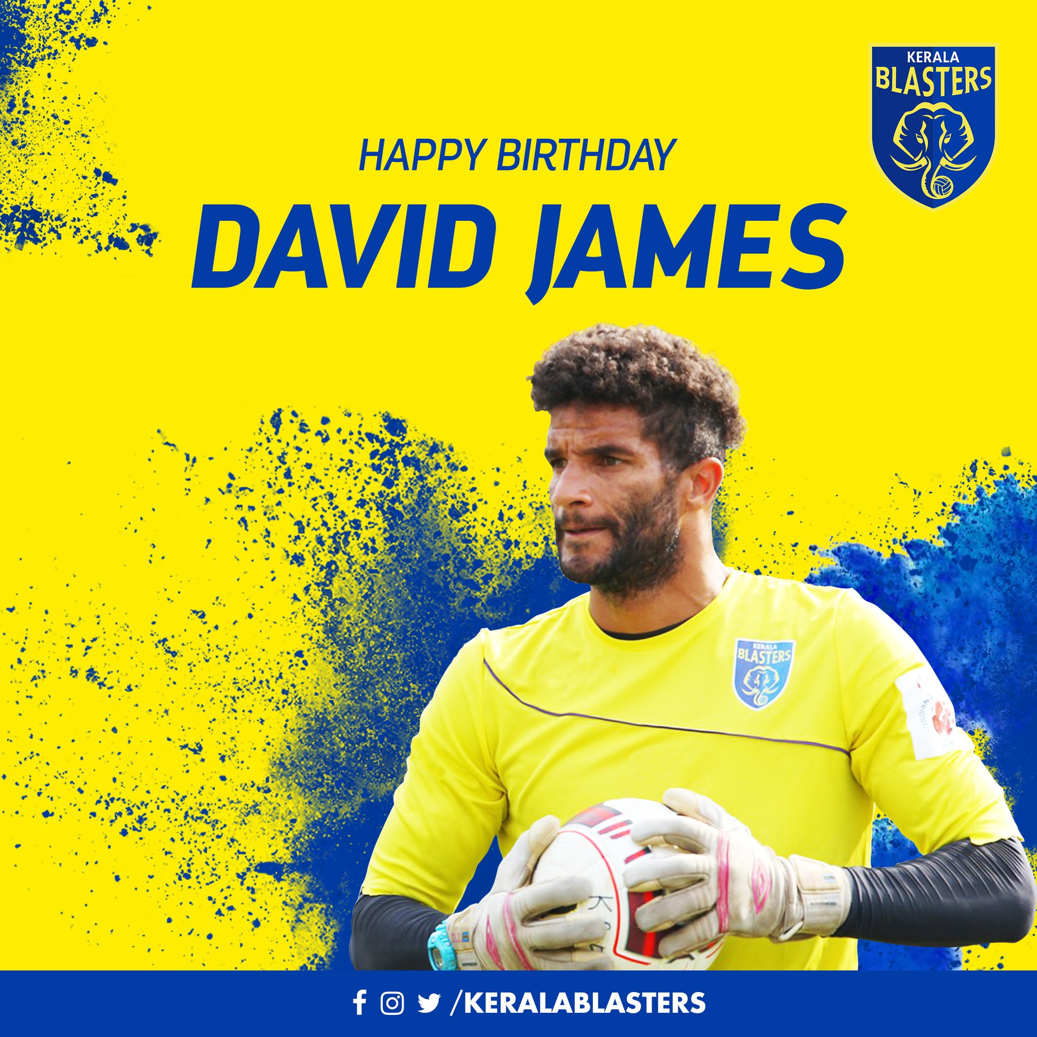 A Very Happy Birthday To Captain & GoalKeeper Of Kerela Blasters David James  