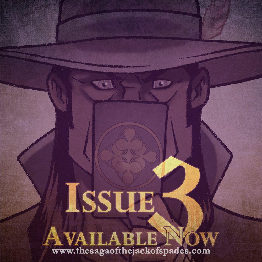 JOSSagaComic's tweet image. Just in time for #ncbd Check out our latest issue of #thesagaofthejackofspades #makecomics #newcomicbookday #comics #issue3 #indie