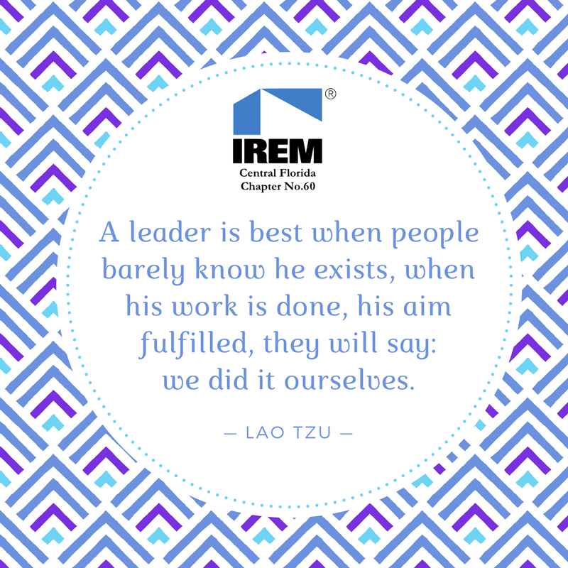 IREM60's tweet photo. A #leader is best when people barely know he exists... #WednesdayWisdom #IREM60 https://t.co/i3tqYAqLpq