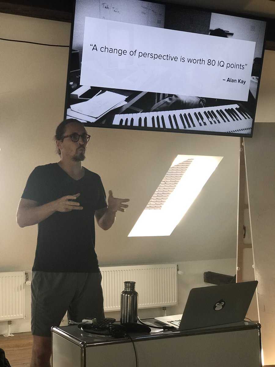 MelaKovacs's tweet photo. "A change of perspective is worth 80 IQ points." Favorite takeaway of tonights @master21academy meetup @impacthubzurich #master21 https://t.co/Oek6xIjrlG