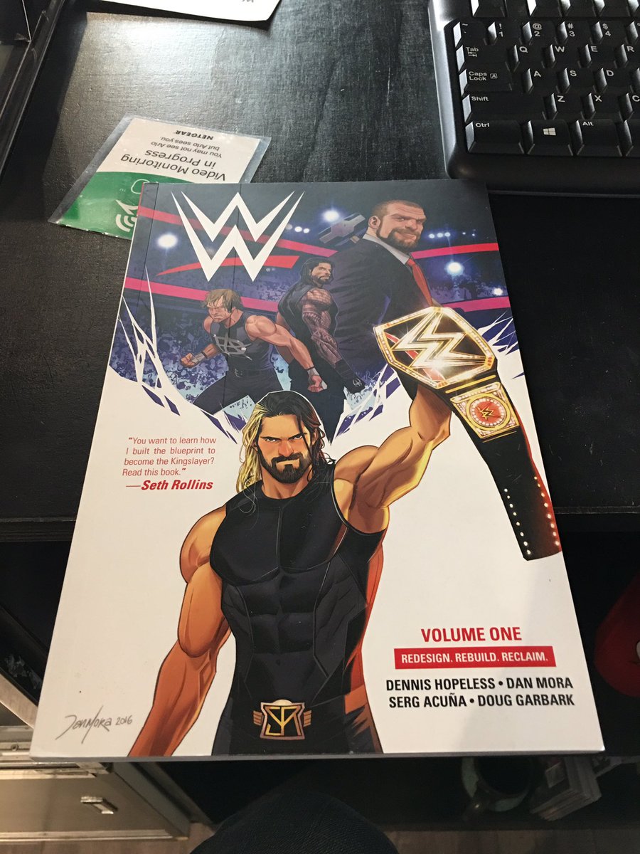 shortnerdyman's tweet photo. Good morning all. Today's read is a WWE comic book. #wwe #sethrollins #boomstudios #tripleH #wrestlinguniverse #romanrains https://t.co/8m9hcaHFnR