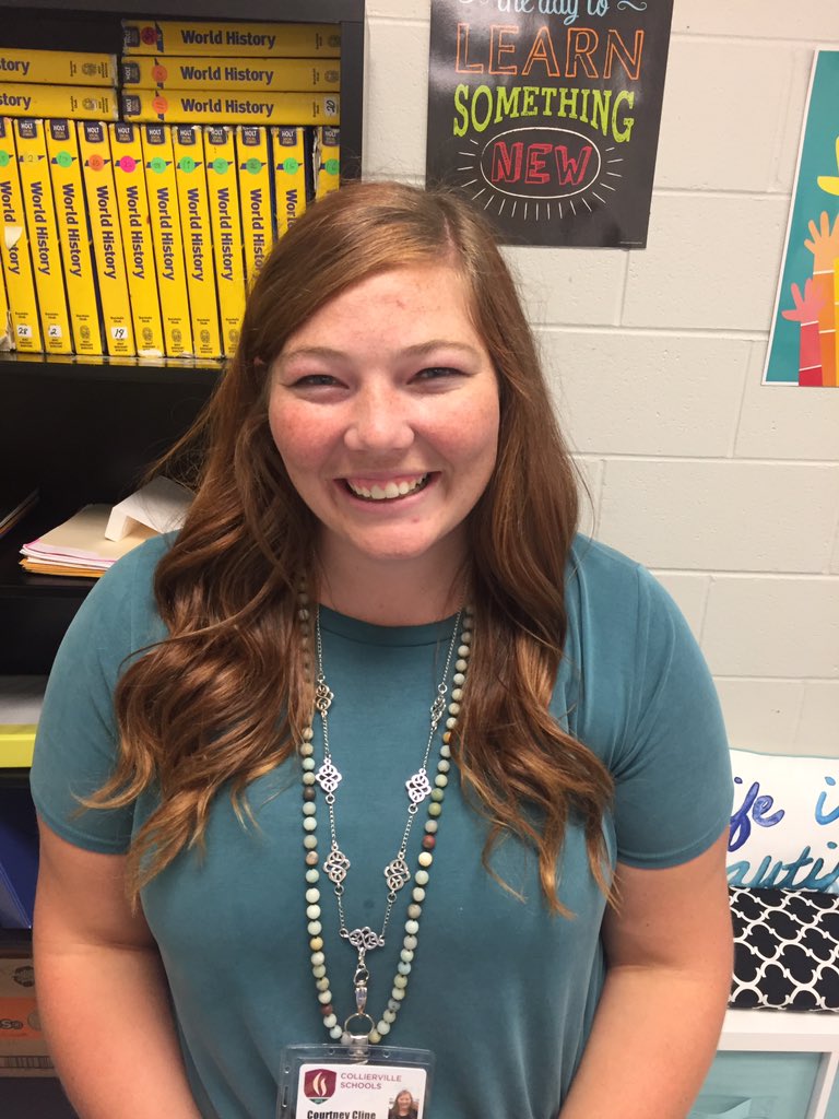 colliervillems's tweet photo. Meet our new 6th grade SS teacher (and volleyball coach), Courtney Cline!  Ms. Cline is excited to officially be a dragon! https://t.co/hmOQFHTH7z