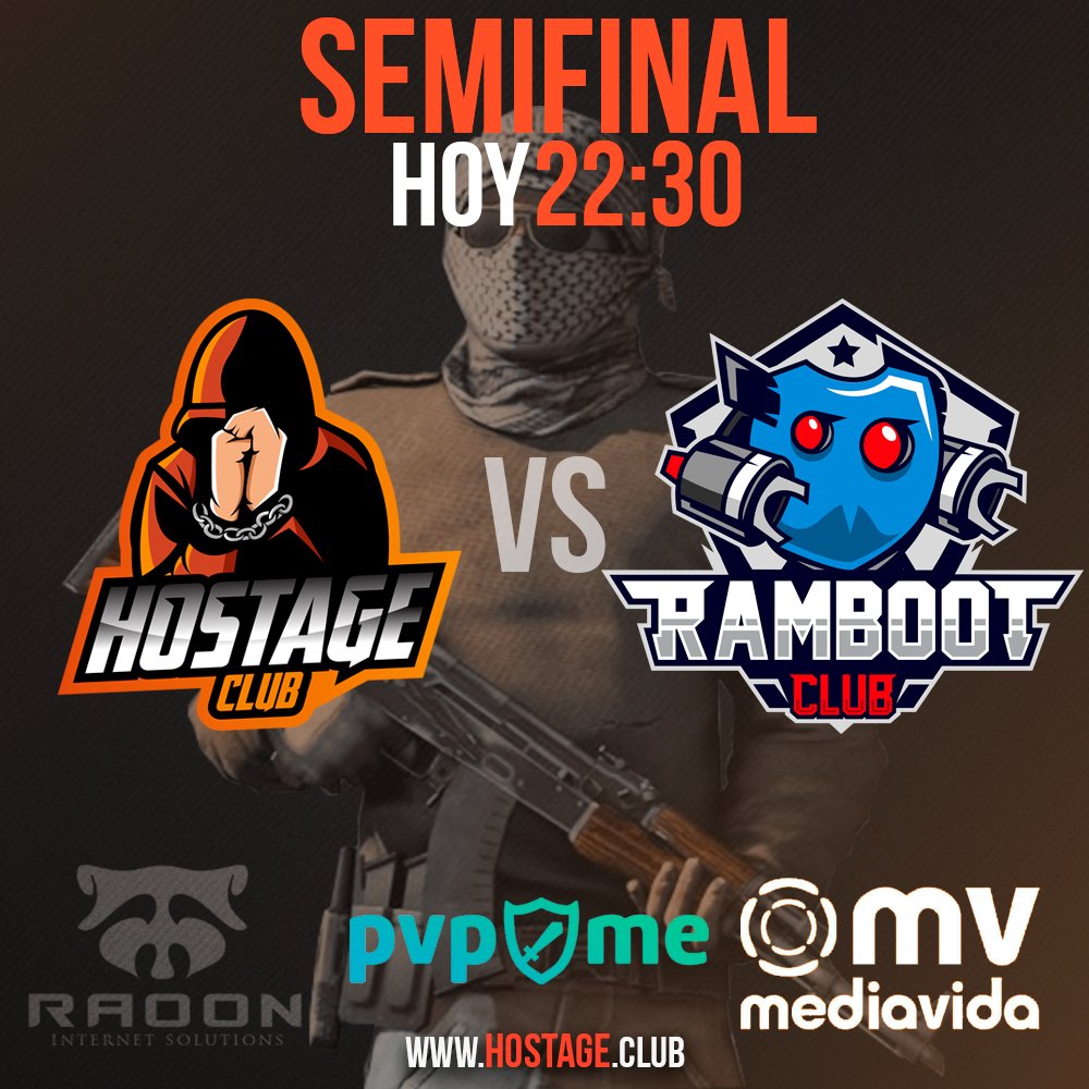HostageClub's tweet photo. #CSGO | Hoy tocan las SEMIS, solo a un paso de la FINAL!💪

🆚 @RambootClub 
🏆 #PVPMEmv
⏰ 22:30
🛡️ BO1
📺 https://t.co/AnXqwTtfm8 

#GoHOSTAGE https://t.co/KCr973pNbO
