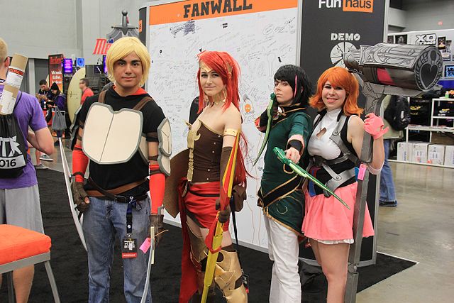 RWBYKingdom's tweet photo. Team JNPR from #RTX2016! Credit: Daniel Beneviedes at Wikimedia Commons
#CosplayTuesday

-AR https://t.co/JJBSi4YMxv