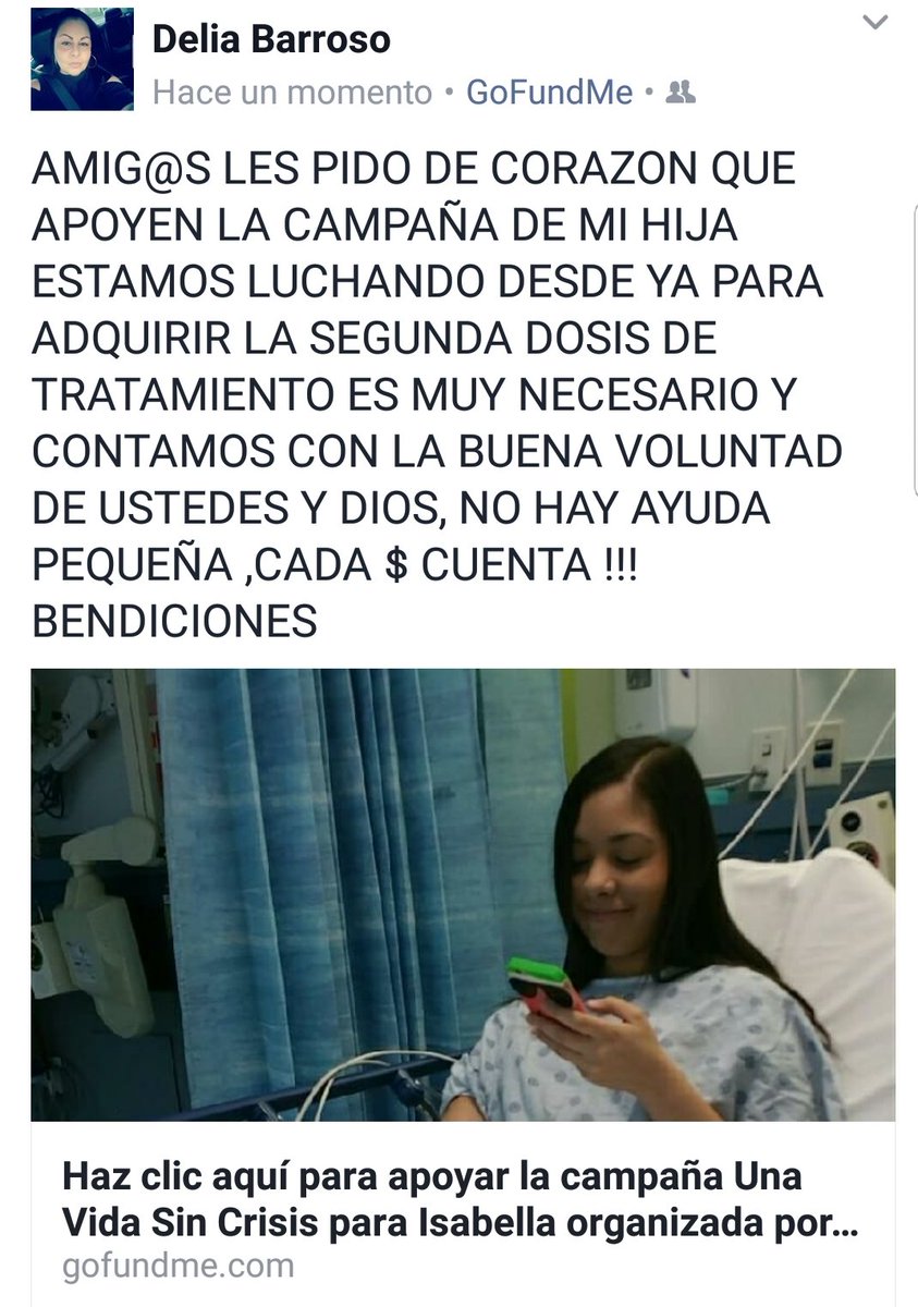 DeliaBarroso's tweet photo. LES PIDO DE CORAZÓN QUE  APOYEN LA CAMPAÑA DE MI HIJA ESTAMOS LUCHANDO DESDE YA PARA LA SEGUNDA DOSIS, Cada $ cuenta, LINK en mi Bio🙏🙏🙏❤ https://t.co/f89trfq08H