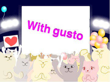 susantradinpro's tweet photo. With gusto! "Geat energy, enthusiasm and enjoyment experienced by someone taking part in an activity".
#falseFR 1/2 https://t.co/tXD73jLWWt