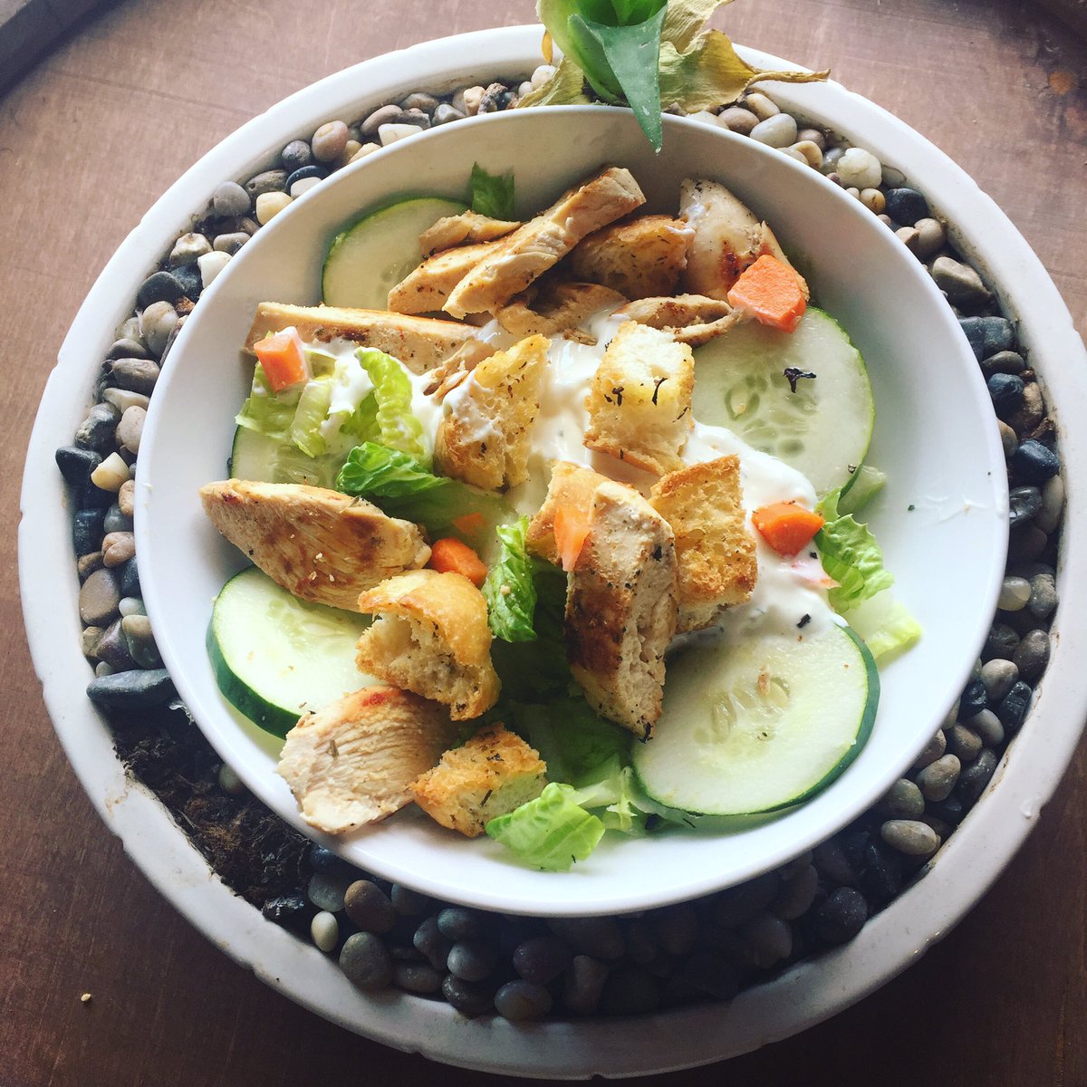 Whoa mama, what a salad! 

#salad #yummy #delicious #foodporn #foodie #chicken #carrots #cucumbers #foodgasm #crouton
