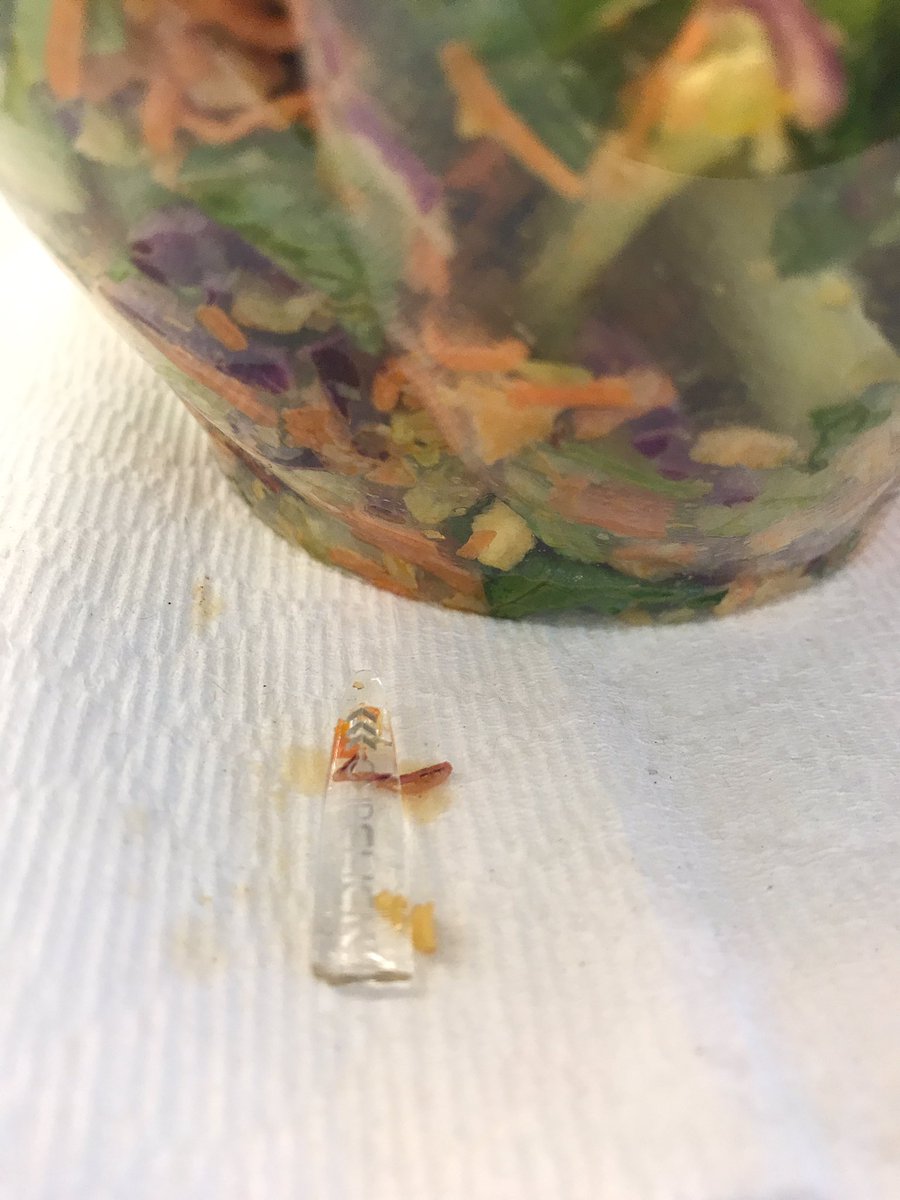 raechsremmurd's tweet photo. @justsalad just found a pen cap in my SALAD!! #seriously #justsalad #wtf https://t.co/hrvbUf3ptO