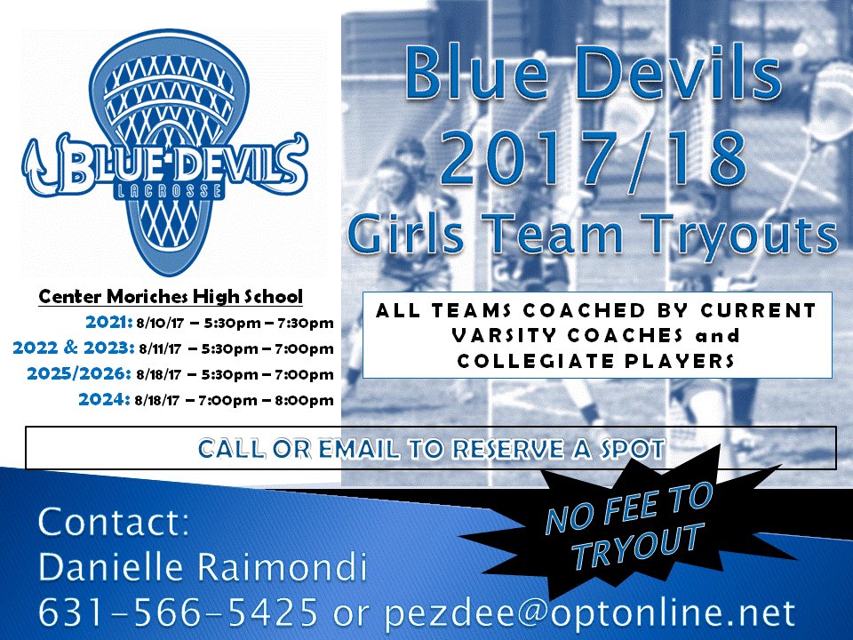 Laxbluedevils's tweet photo. 2018 TRYOUT INFO https://t.co/v9Wy85tnZ2