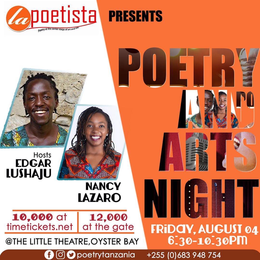 Aleph Bonnie ™ | 1440 (@sajjo) on Twitter photo <a href="/poetrytanzania/">Poetry Tanzania (La Poetista)</a> present ‘Poetry and Art Night’ at The Little Theatre, Oysterbay Friday, 04.08 from 6:30 - 10:30PM bit.ly/2uZek0T <a href="/poetrytanzania/">Poetry Tanzania (La Poetista)</a> present ‘Poetry and Art Night’ at The Little Theatre, Oysterbay Friday, 04.08 from 6:30 - 10:30PM bit.ly/2uZek0T