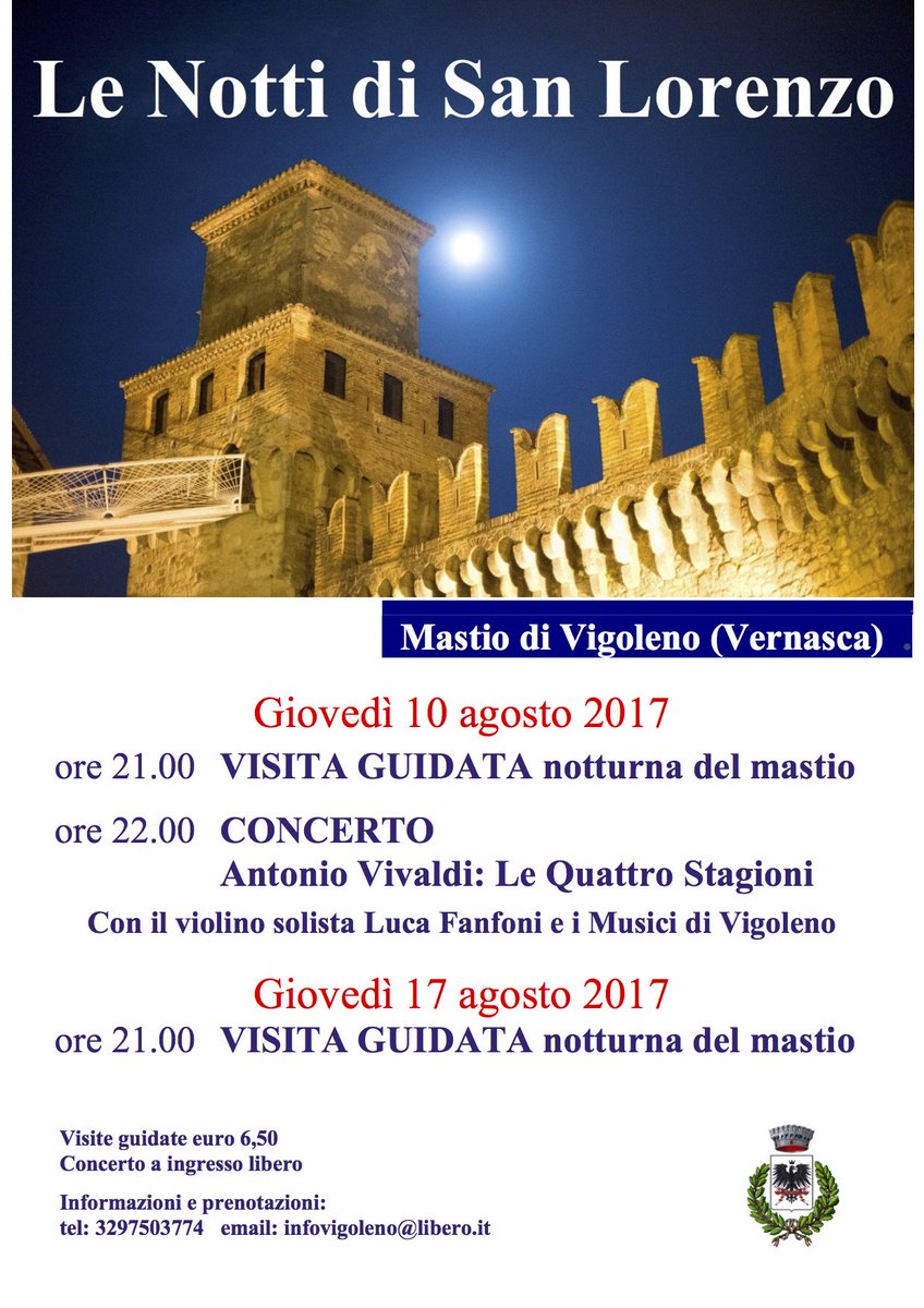 LucaFanfoni's tweet photo. Notte magica di #SanLorenzo a #Vigoleno  con #LucaFanfoni e i Musici di Vigoleno
musiche di A.#Vivaldi https://t.co/DeemrdBENq