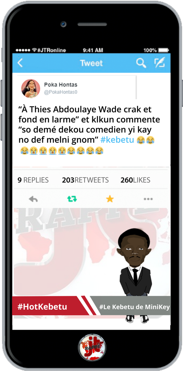 jtronline's tweet photo. Le Tweet @PokaHontas0 est notre #HotKebetu de la semaine #legislatives2017
#JournalRappe #Kebetu #Team221 #LegislativesSn https://t.co/adkbJEtaGc