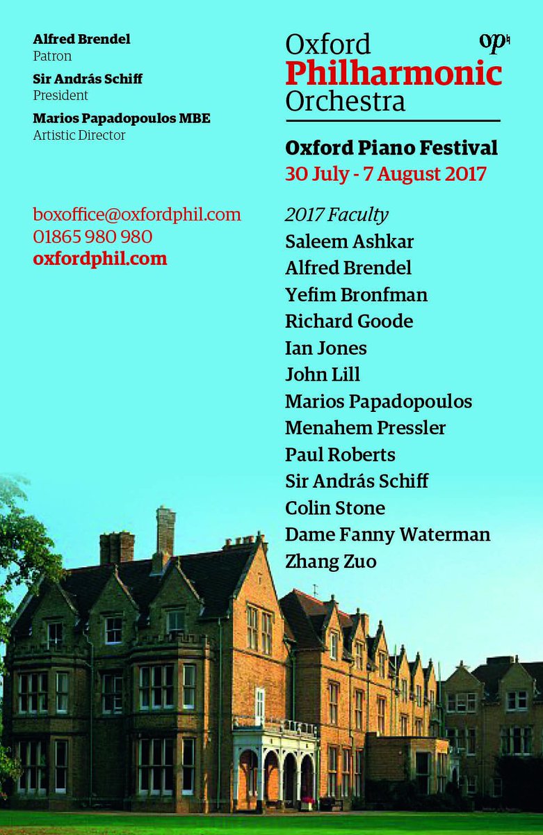 Looking forward to giving masterclasses tomorrow afternoon and Friday morning <a href="/oxfordpianofest/">OxfordPianoFestival</a> <a href="/OxfordPhil/">Oxford Philharmonic Orchestra</a> General public welcome!