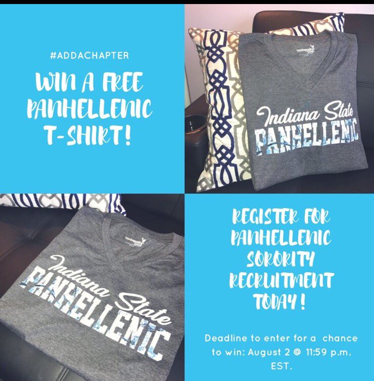 TaylorAtState's tweet image. Register for recruitment today and be entered to win a free ISU Panhellenic T-Shirt! Link in bio