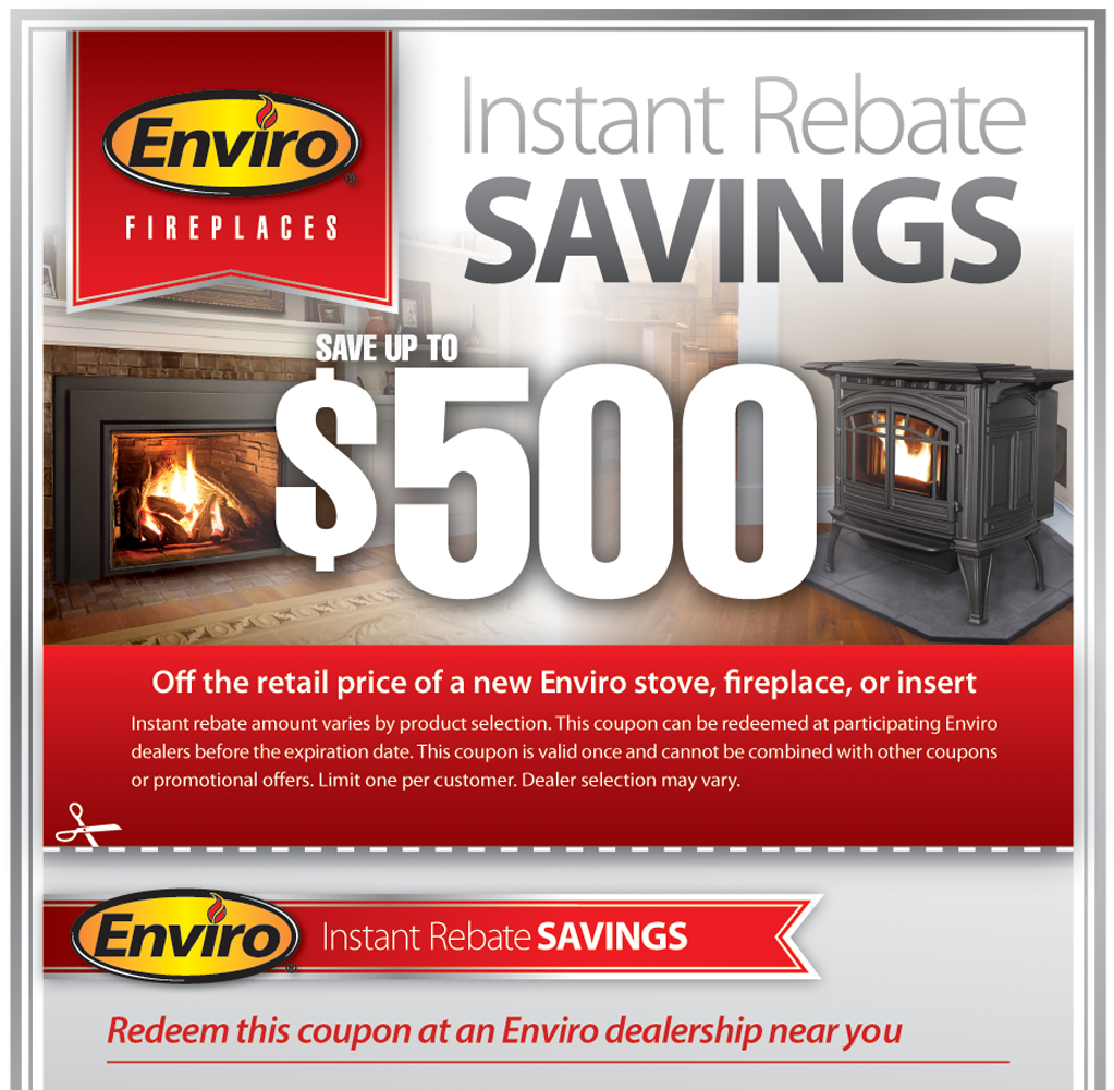 AquaRecSpas's tweet photo. From now until 8/31, get up to a $500 rebate on Enviro stoves fireplaces or inserts! Call any Aqua Rec's location for more details! https://t.co/o5bd1OK4c5