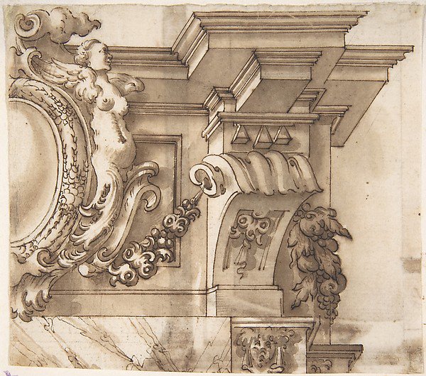 Design for an Overdoor Decoration (?) (recto);  Part of a Doorway (verso) metmuseum.org/art/collection…