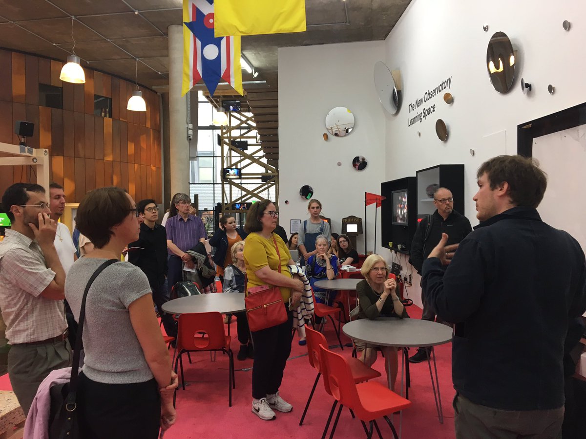FACT_Liverpool's tweet photo. #NewObservatory co-curator @samwskinner begins the #FACTLates exhibition tour by introducing the show's connection with Bidston Lighthouse. https://t.co/p0QiSgSjsG