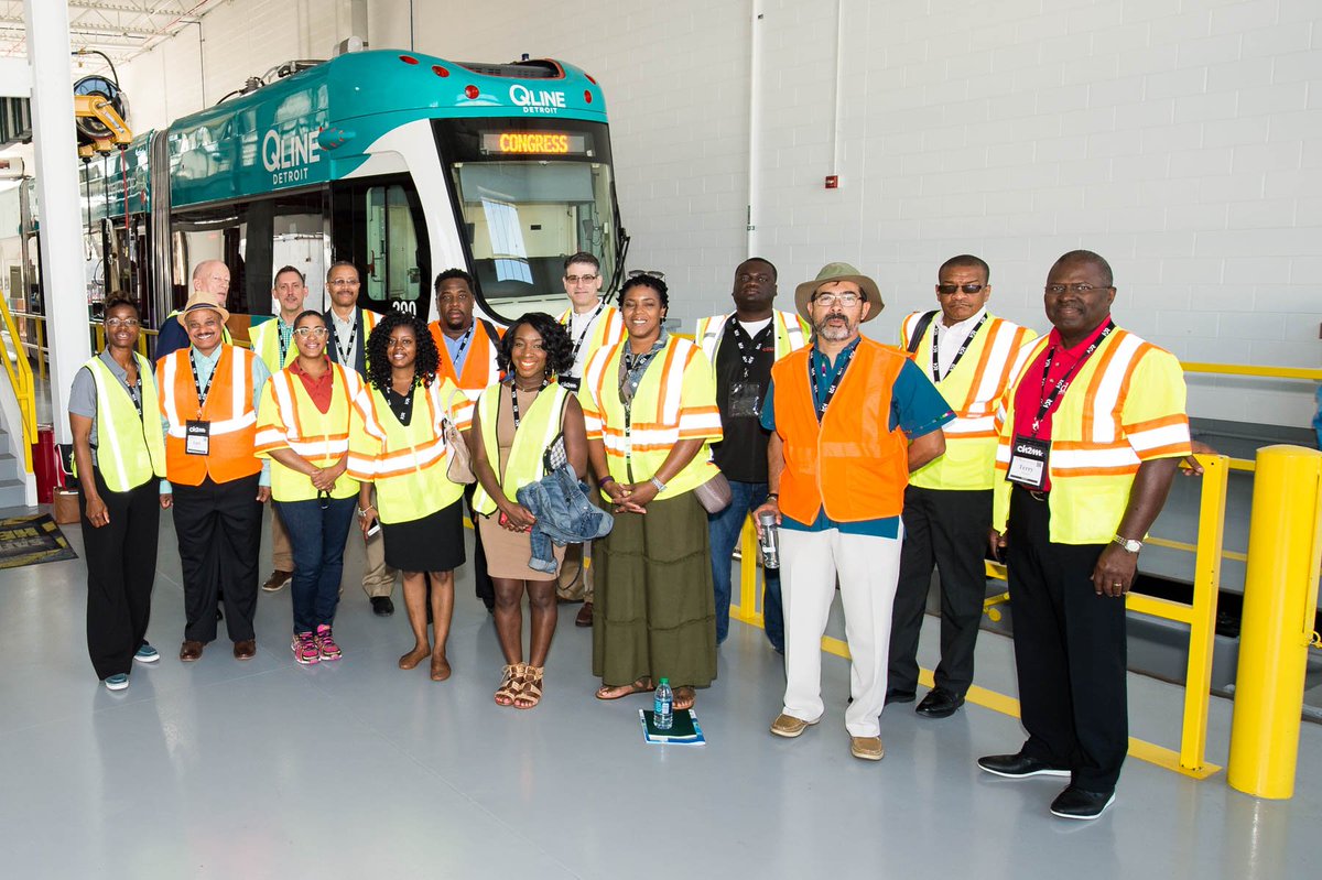 DCStreetcar's tweet photo. Throwing it back to #COMTO46 a few weeks ago when some of our team checked out the @qlinedetroit streetcar system. Keep up the good work! https://t.co/Gmo28ojT0J