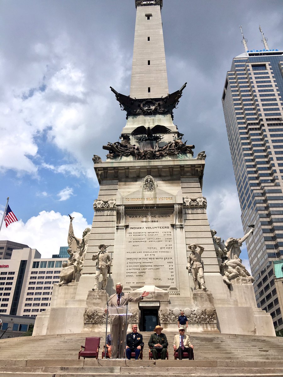 IndyDT's tweet photo. Proud to celebrate the iconic Soldiers and Sailors Monument's recognition as a National Historic Landmark today. #DowntownIndy https://t.co/Ln29HzPHn0