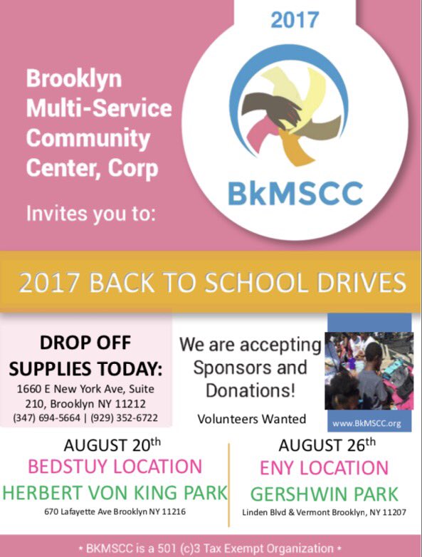 Vive_ENT's tweet photo. We are #collecting #donations for our back to school drives in #brooklyn #bedstuy #eastnewyork  #nonprofit #AffirmativeAction #bkmscc https://t.co/dGRTOc4R8N